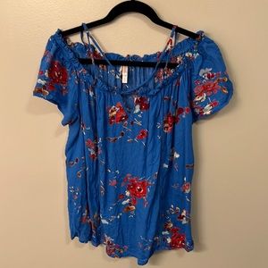 Blue floral shirt size XL